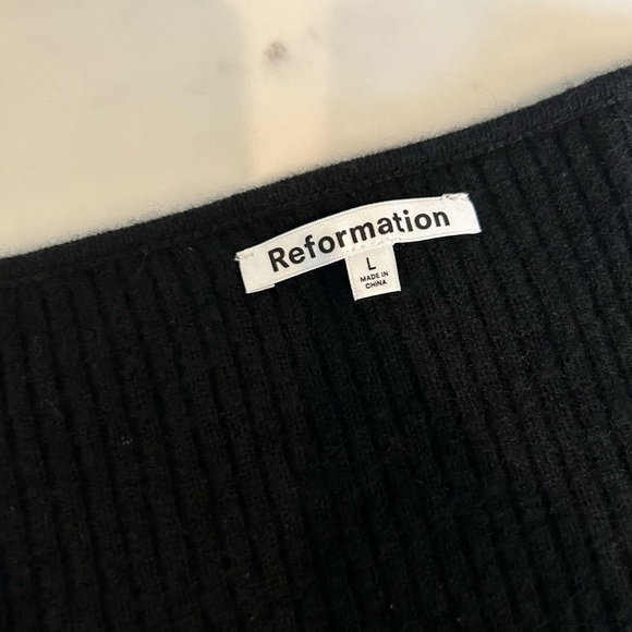 NEW Reformation Narciso Novelty Cashmere Sweater - Picture 6 of 7